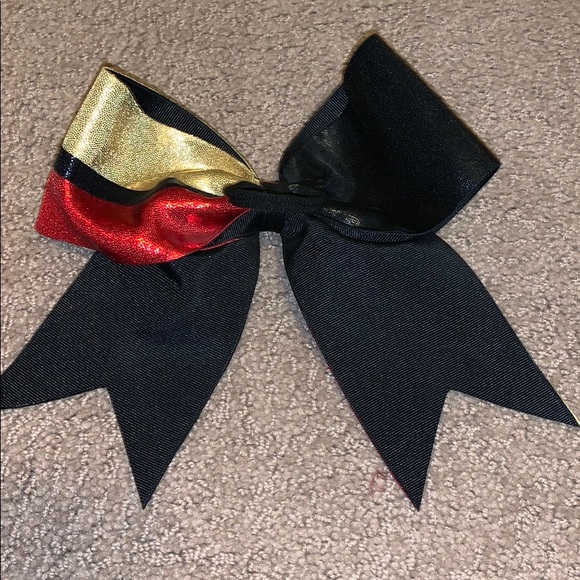 Red black and gold cheer bow - Picture 2 of 2